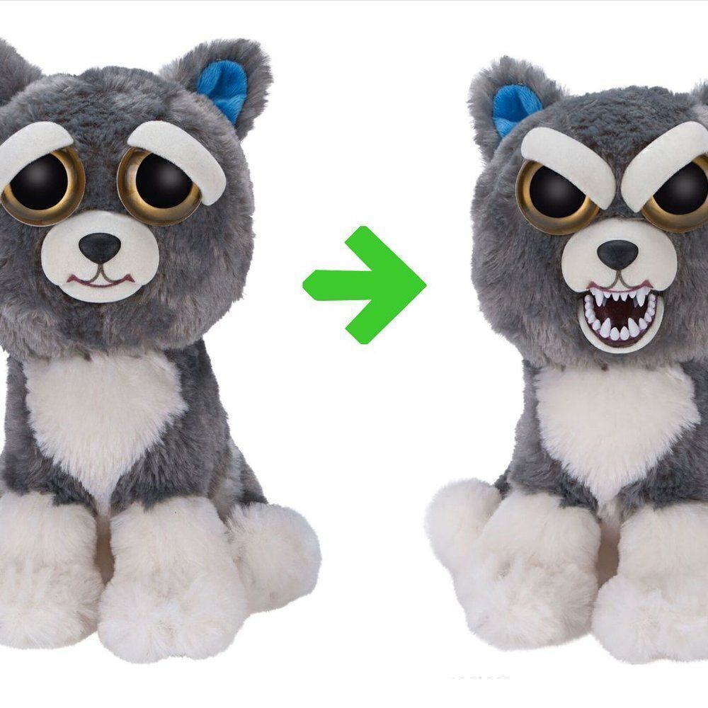 SAMMY SUCKERPUNCH DOG STUFFED ANIMAL HAPPY ANGRY - Picture 2 of 8